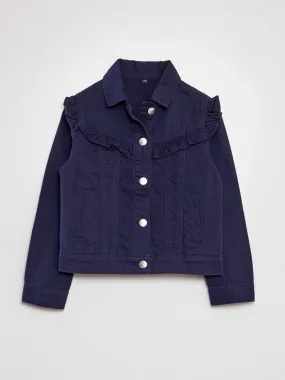 Chaqueta vaquera con volantes - AZUL MARINO