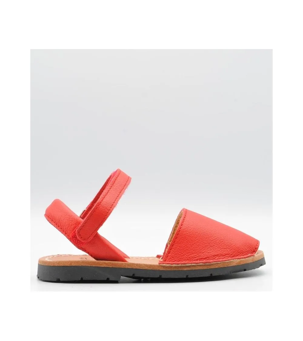 MENORQUINAS ABARCAS RIA ROJO TIRA VELCRO