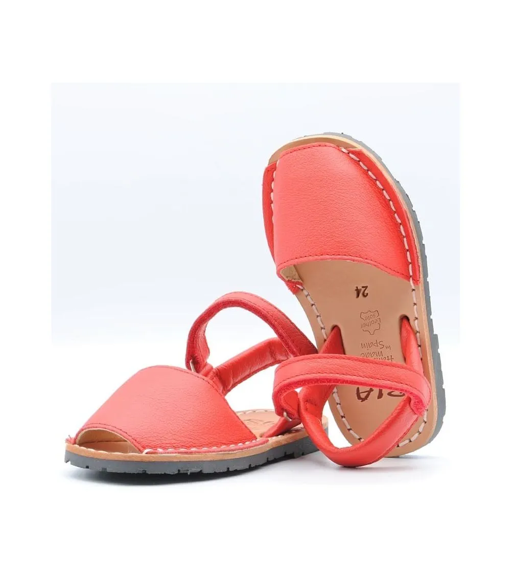 MENORQUINAS ABARCAS RIA ROJO TIRA VELCRO
