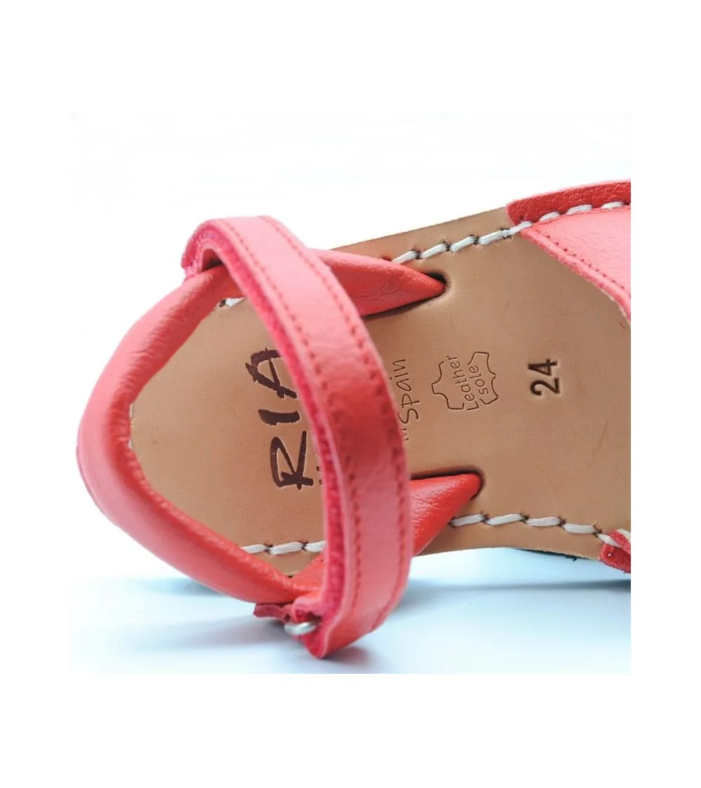 MENORQUINAS ABARCAS RIA ROJO TIRA VELCRO