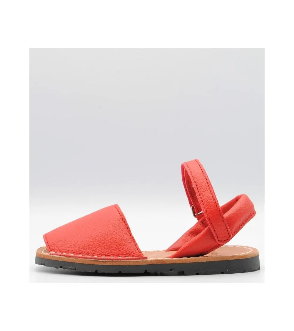 MENORQUINAS ABARCAS RIA ROJO TIRA VELCRO